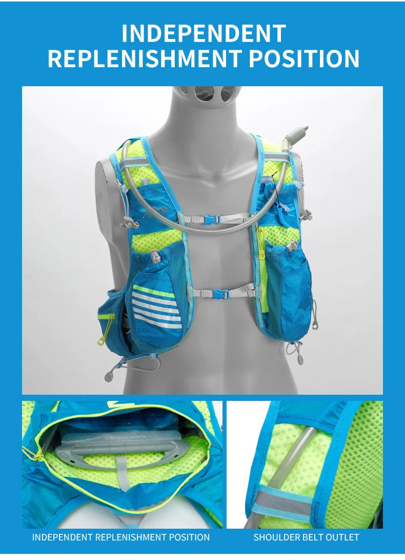 8L Hydration Vest Backpack – Running, Cycling, Hiking with 1.5L Bladder & 2x500ml Bottles